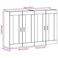 Стенни шкафове 2 pcs Старо дърво 69,5 x 34 x 90 см