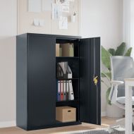 Шкаф за папки антрацит 90x40x140 см стомана