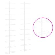 Стойки за вино за 10 бутилки стенен монтаж 2 бр бели метални