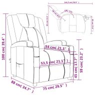 Реклайнер, черен, изкуствена кожа