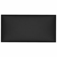 Стенни панели, 12 бр, черни, 30x15 см, изкуствена кожа, 0,54 м²