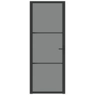 Интериорна врата 76x201,5 см черна ESG стъкло и алуминий
