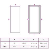Интериорна врата 76x201,5 см черна ESG стъкло и алуминий