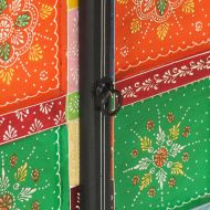 Ръчно декориран бюфет с врати, 53x30x75 см, дърво манго масив