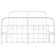 Метална рамка за легло с горна и долна табла, бяла, 135x190 см