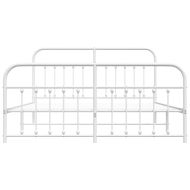 Метална рамка за легло с горна и долна табла, бяла, 160x200 см