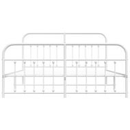 Метална рамка за легло с горна и долна табла, бяла, 180x200 см