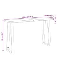 Трапезна маса с жив ръб 140x40x80 см масивна акация