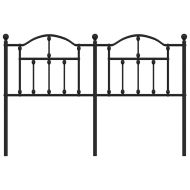 Метална табла за глава, черна, 135 см