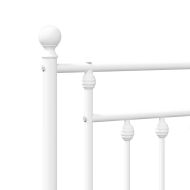 Метална табла за глава, бяла, 135 см