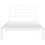 Метална рамка за легло с горна табла, черна, 100x200 см