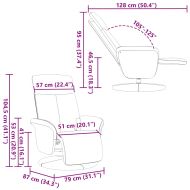 Масажен реклайнер стол с поставка за крака, тъмносив, текстил