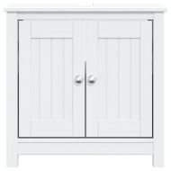 Шкаф за мивка за баня "BERG", бял, 60x34x59 см, бор масив