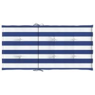 Възглавници за стол с ниска облегалка 2 бр синьо-бяло райе плат