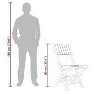 Сгъваеми градински столове, 2 бр, 47x61x90 см, тик масив