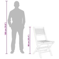 Сгъваеми градински столове, 2 бр, 47x62x90 см, тик масив