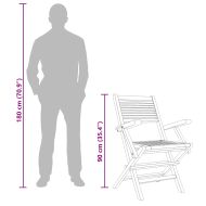 Сгъваеми градински столове, 2 бр, 55x62x90 см, тик масив