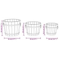 Комплект дървени кофи кашпи, 3 части, масивна ела