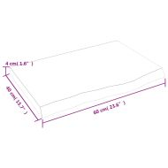 Стенен рафт светлокафяв 60x40x(2-4) см обработен масивен дъб