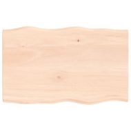 Плот за маса 80x50x2 см необработено масивно дърво дъб жив ръб