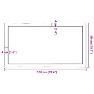 Плот за маса светлокафяв 100x50x(2-4) см обработен масивен дъб