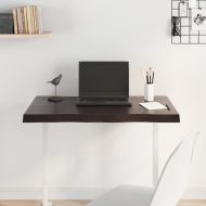 Плот за маса тъмнокафяв 80x40x(2-4) см обработен масивен дъб