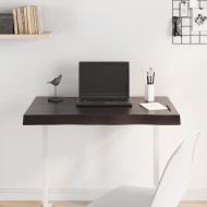 Плот за маса тъмнокафяв 80x40x(2-6) см обработен масивен дъб