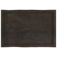 Плот за маса тъмнокафяв 80x50x(2-4) см обработен масивен дъб