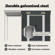 Градински навес с удължение антрацит 277x107x181 см стомана