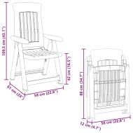 Градински накланящи се столове, 2 бр, бели, PP