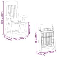 Градински накланящи се столове, 2 бр, антрацит, PP