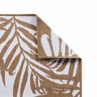 Килим за открито, кафяво и бяло, 80x150 см, дизайн с две лица