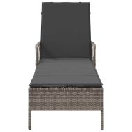 Шезлонг с възглавница 1-човек Сив 157 x 55 x 92см полиратан