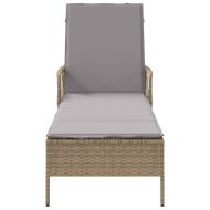 Шезлонг с възглавница 1-човек Бежово 157 x 55 x 92см полиратан