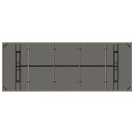Градинска маса със стъклен плот сива 240x90x75 см полиратан
