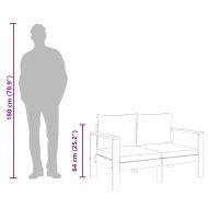 Градински диван с възглавници, 2-местен, масивна акация