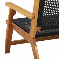 Градинска мебел с възглавница Черно 122 x 78 x 73 см