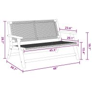 Градинска мебел с възглавница Черно 122 x 78 x 73 см
