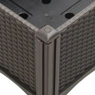 Градински сандък с пергола, кафяв, 40x40x142 см, PP