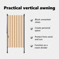 Външна ролетна щора, оранжев и бял, 120x270 см, плат и стомана