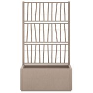 Градински сандък с пергола, светлокафяв, 80x36x140 см, PP