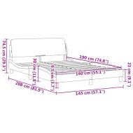 Рамка за легло Dover, таупе, 140x190 см плат