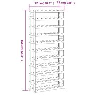 Стойка за вино за 77 бутилки, кафява, бор масив