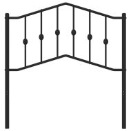 Метална табла за глава, черна, 90 см