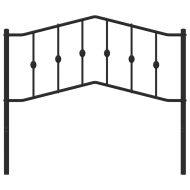 Метална табла за глава, черна, 107 см