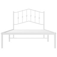 Метална рамка за легло с горна табла, бяла, 100x190 см