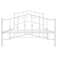 Метална рамка за легло с горна и долна табла, бяла, 100x200 см