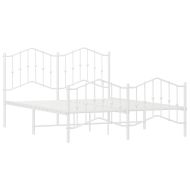 Метална рамка за легло с горна и долна табла, бяла, 135x190 см