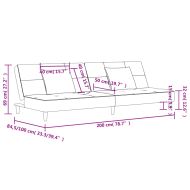 2-местно разтегателно канапе с две възглавници, жълто, текстил