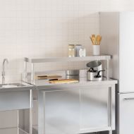 Рафт за работна маса, 110x30x35 см, неръждаема стомана